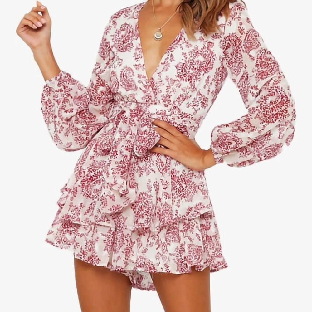 Floral Print Wrap Dress